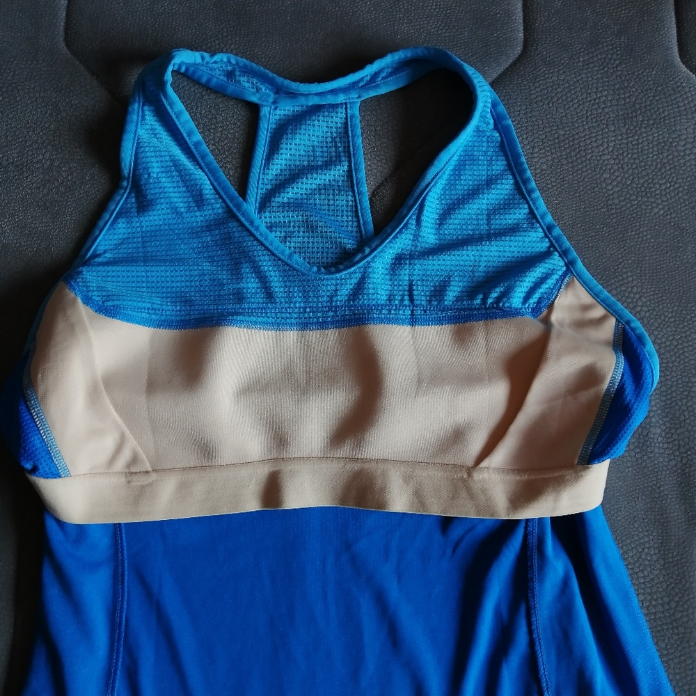Reebok Athletic Two-Tone Blue Raceback Tank Top - Picture 10 of 14